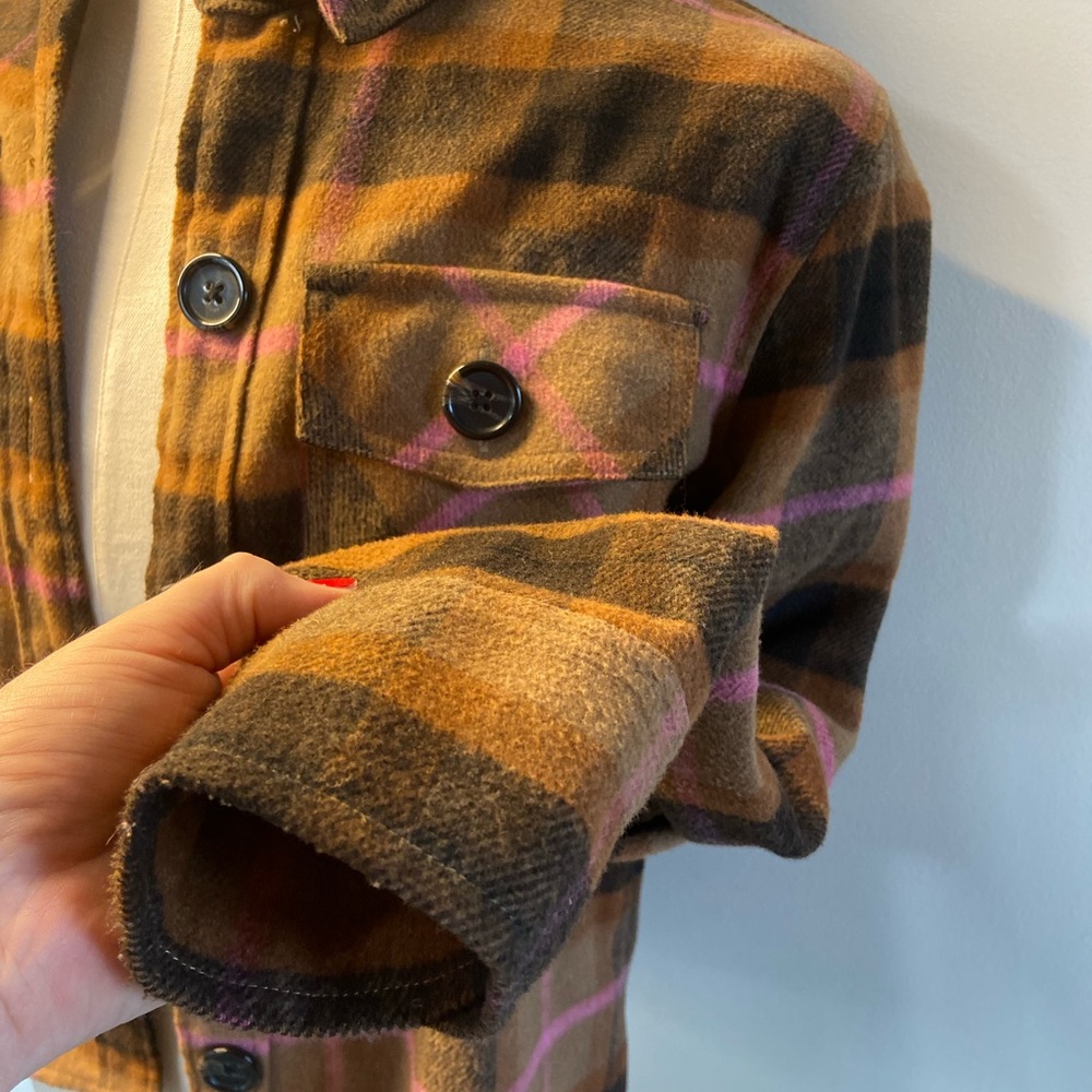 BB Dakota Brown and Pink Plaid Utility Jacket - Picture 6 of 6